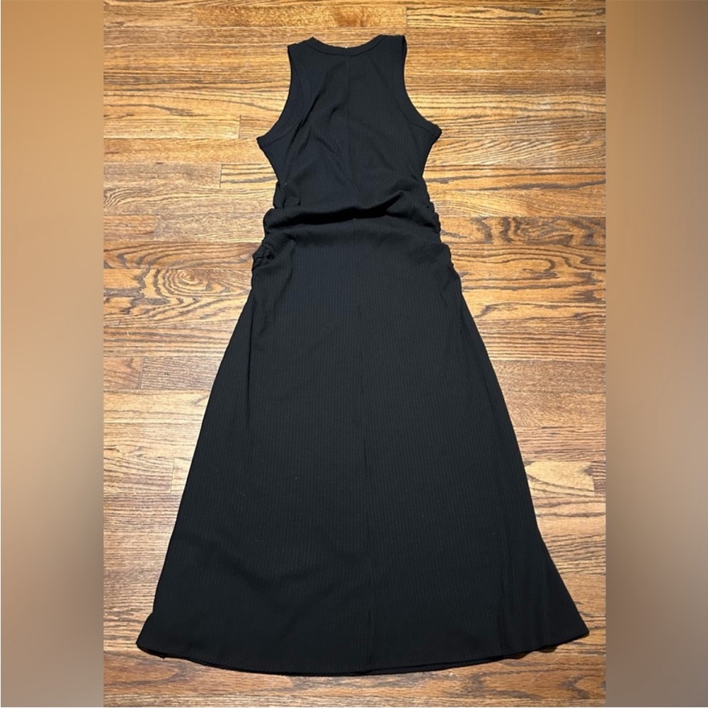 Classic Black Ribbed Tank Maxi Dress - Picture 2 of 3